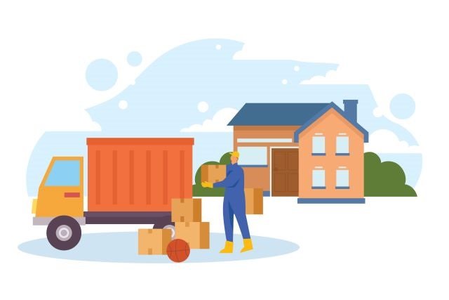 A fully packed moving truck ready for complete home shifting.